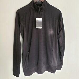Fossa Orion Poly Knit Pullover Charcoal Black Gray New Size Small UPF 30 1/4 Zip